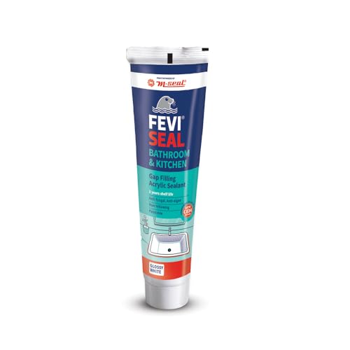 Image of M-Seal Feviseal Bathroom & Kitchen (100 gm) For Gap Filling - Easy to Use, Smooth White Finish, Anti-Fungal, Paintable