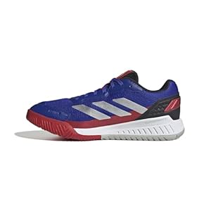 adidas Herren Courtquick Mens Padel Shoes, Lucid Blue/Silver Metallic/Lucid Red, 37 1/3 EU
