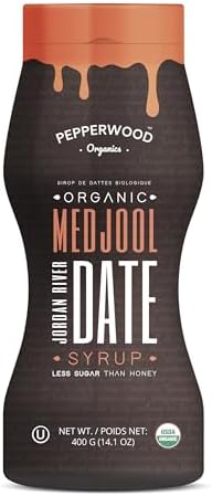 Organic Medjool Date Syrup 400g – Cold-Pressed – 100% Organic Jordanian River Medjool Dates – Less Sugar than Honey – by Pepperwood Organics