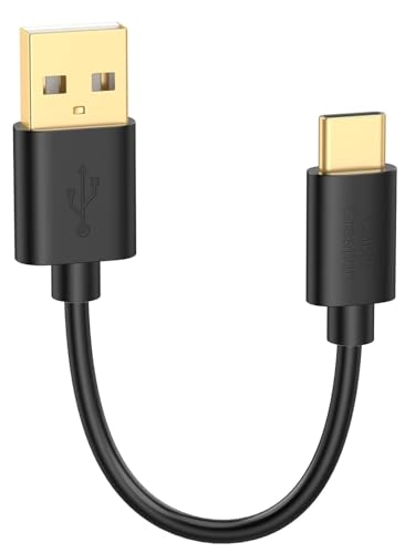 CableCreation USB C Cable,0.5 ft Short USB Type C Cable (USB C to USB 2.0), Compatible MacBook 12-inches, Galaxy S10/S10+/S9/S9+, Pixel 2XL 3XL, 6T, 15cm / Black