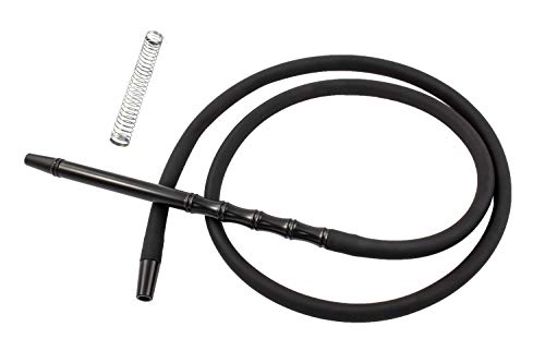 Manguera para cachimba shisha - Incluye muelle y boquilla de materiales premium con acabados excepcionales (Negro)