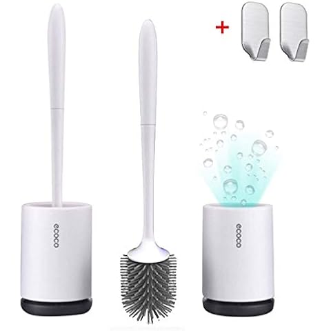Meiyijia Silicone Toilet Brush and Holder,Constructed of Durable ThermoPlastic Rubber,Ventilation hole,Includes brush head,Wall-mounted- 1pcs Cover