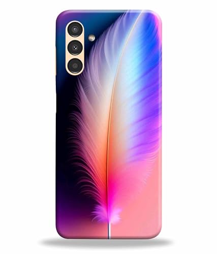 Image of Printed Hard Back Case Cover & Compatible for Samsung Galaxy M14 5G | Samsung M14 5G | Colourful Feather (Multicolor) - D1181