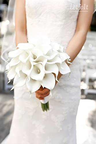 Letjolt White Calla Lily 12Pcs Artificial Flowers Bouquet For Wedding Bride Shower Blessing Gift Home Decoration Faux Calla Lilies Flower thumb #1