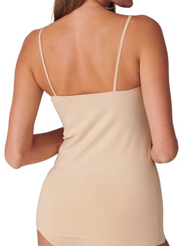 Schiesser Damen 2 Pack Spaghetti Top Unterhemd Bio Baumwolle - 95/5 Organic Unterwäsche, Haut_174388, 42 EU
