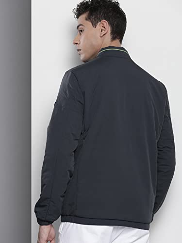 Image of The Indian Garage Co Men Slim Fit Solid Puffer Jackets
