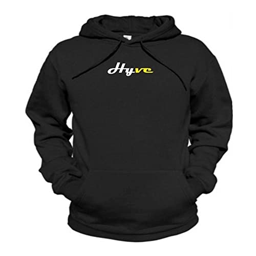 Moletom Hyve Blusa De Frio Casaco Com Capuz Bolso Canguru (M, Preto-BrancoAmarelo)