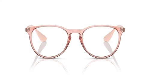 Ray Ban Rx7046 Erika   Marcos redondos para gafas graduadas para mujer, Lente transparente rosa/Demo., 51 mm