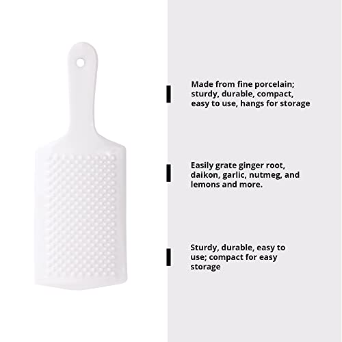 Helen's Asian Kitchen Mini Grater, For Garlic And Ginger, 6-Inches, Fine White Porcelain #TOP1