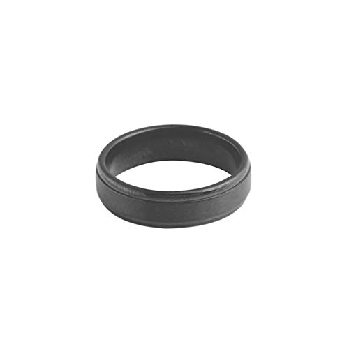 Nihlsen Anillo de Acero Inoxidable Banda de Titanio, Plata, Negro, Oro, Hombres, tamaño 7 a 12 Personalidad, Anillo de Dedo, joyería del Banquete de Boda - Negro