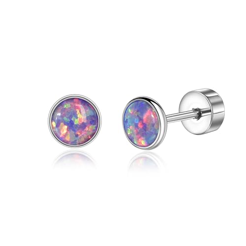 Titan Ohrringe Hypoallergen Damen Herren Mädchen G23 Titan Ohrstecker mit Schraubverschluss Kleine Zirkonia Ohrstecker 3mm 4mm 5mm