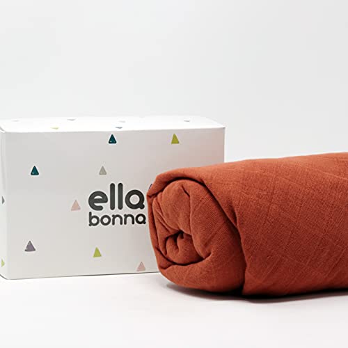 Image of Ella Bonna - Fitted Crib Sheet, Solid Color Crib Cover, 100% Organic Cotton Crib Sheet for Standard Crib and Toddler Mattresses, Copper