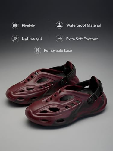 Image of The Souled Store Hydros: Deadpool 2.0 Men and Boys Red and Black EVA Low Top Clogs