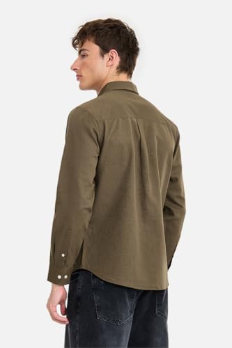 Image of SNITCH Men Casual Shirt | Regular Fit Full Sleeve Spread Collar Solid Pattern | Breathable Cotton Linen Blend & Lightweight Fabric for Summer, Vacation & Smart Casual Wear