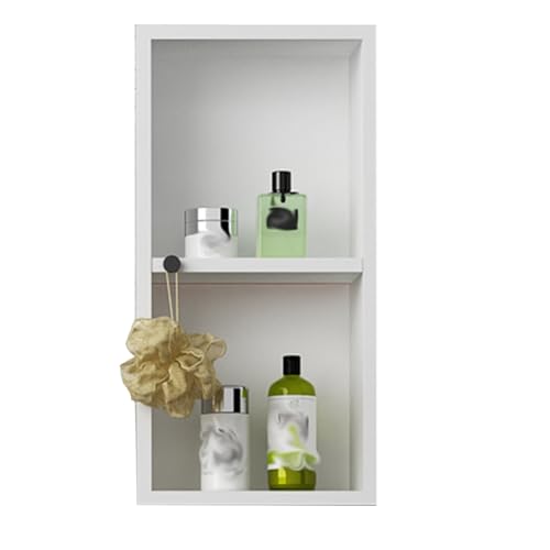 Niche en acier inoxydable encastrée pour douche et salon sans carrelage