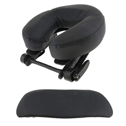sharprepublic Reposacabezas para Mesa de Masaje, Altura Ajustable, cojín Suave Boca Abajo con Funda de Piel sintética, reposabrazos Colgante, Paquete de 3, Color Negro