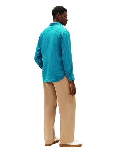 Image of Tommy Hilfiger Men's Long Sleeve Casual Linen Button Down Shirts in Regular Fit