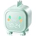 Homealexa Despertador Infantil, Reloj Despertador para Niños con 4 LED de Brillo/7 Colores/Dual Alarma/6 Musica, Despertador Niña con Control táctil