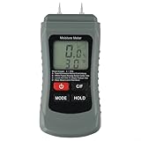 Rackumic Medidor de humedad digital detector de humedad del suelo, 4 modos, madera, yeso, hormigón, papel, sensor resistivo con función de retención de pantalla retroiluminada, precisión ± 0,5 %