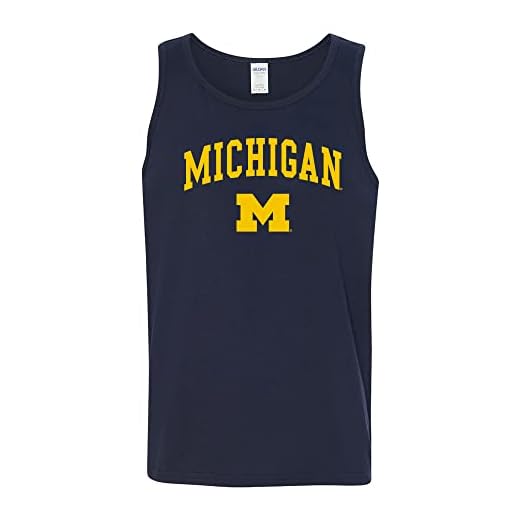 Michigan Wolverines Arch Logo Mens Tank Top - 2X-Large - Navy