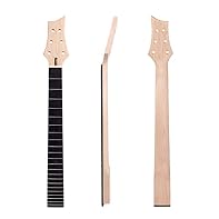 Suit for electrical guitar Solid wood neck,blackwood fretboard,bird Inlay Nut width:about 42mm;width at heel:about 56.7mm 22 fret,10mm peg hole diameter,25.5inch Unfinished solid wood guitar neck,you can do your own guitar project
