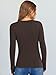 ANRABESS Long Sleeve Shirts for Women V Neck Ribbed Knit Fitted Fall Basic Tshirts Going Out Tops 2025 Casual Trendy Clothes Coffee X-Large