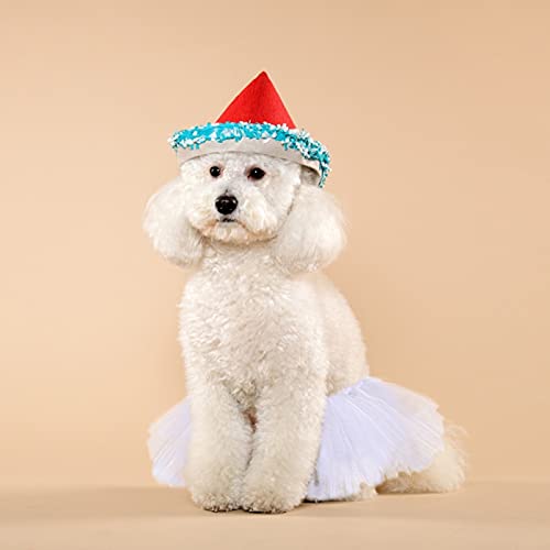 HACRAHO Tutu-Rock für Hunde, Hochzeit, Tutu mit 1 Hundehaarschleife, Tüll-Tutus für kleine, mittelgroße Hunde, Mädchen, Weiß, 1 Packung