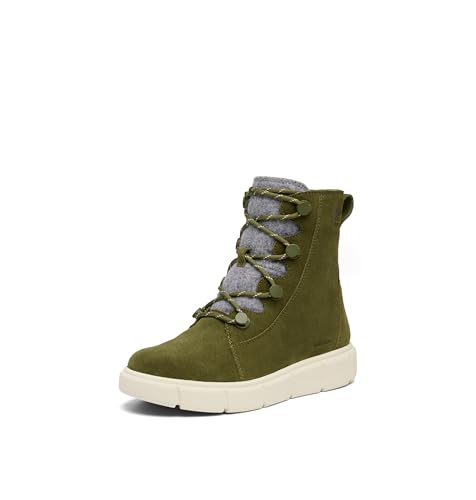 SOREL Women's Explorer lll Joan Waterproof Boot - Utility Green, Chalk - 8