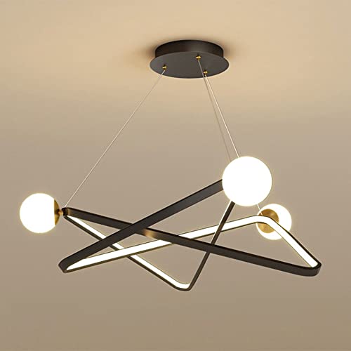 Lustre suspension en verre noir style nordique pour intérieur chic