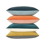 Btyrle Velvet Throw Pillow Covers 18x18 Inch Set of 4 Soft Decorative Pillowcases Modern...