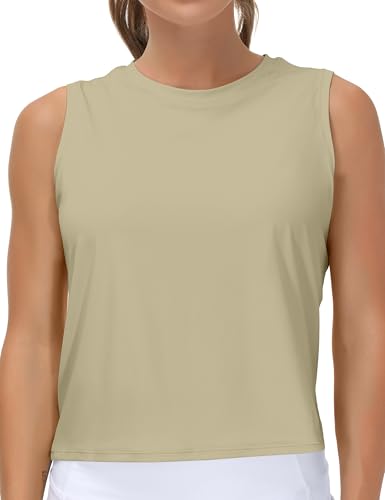 Image of THE GYM PEOPLE Women's Workout Tops in Ice Silk Quick Dry Sleeveless
