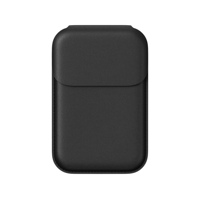 dot. Wallet - Minimal Card Holder, Magentic Closing, Fits Two Cards, Slim and Secure Design, Vegan Leather (Black)