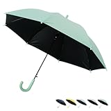 日傘 子供用 晴雨兼用 UVカット率99%以上 遮光率 99.99%以上 55cm ワンタッチ ジャンプ式 小学生 男の子 女の子 長傘 1級遮光 (グリーン)