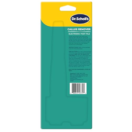 Dr. Scholl's Callus Remover Electronic Foot Filer, Electric Hard Skin Removal for Feet, Effortless Soft Smooth Skin in Minutes, Perfect for Travel, for Women & Men, AAA Batteries Included