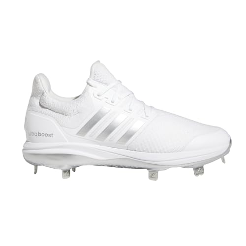 Adidas Ultra Boost DNA 5.0 Cleat Mens Shoes Size 12, Color: Cloud White/Silver Metallic/Cloud White