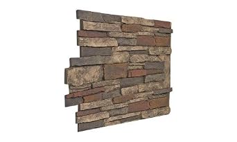 Faux Stone Wall Panel - Deep Wide Stacked Stone Siding - Breckenridge Mojave Color 48" W X 36" H X 112"D