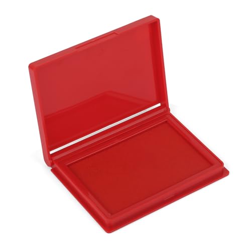 Red Stamp Pad 4 x 2.5 Inch Premium Quality Ink Pad for Stamps All-Purpose Felt Pad for Office and Crafting Works with Rubber and Clear Stamps
