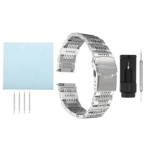 Bracelet de montre en maille d'acier inoxydable anti-perte grâce au double verrouillage