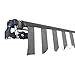 ALEKO Home Patio Awning | Retractable Handle Crank Deck Canopy | UV Protection Sun Shade | Manual Black Frame | Upgraded 2024 | 12x10 | Gray/White