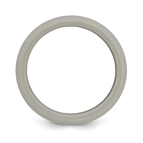 Solid Silicone Grey 8.7mm Domed Plain Classic Wedding Band Ring2