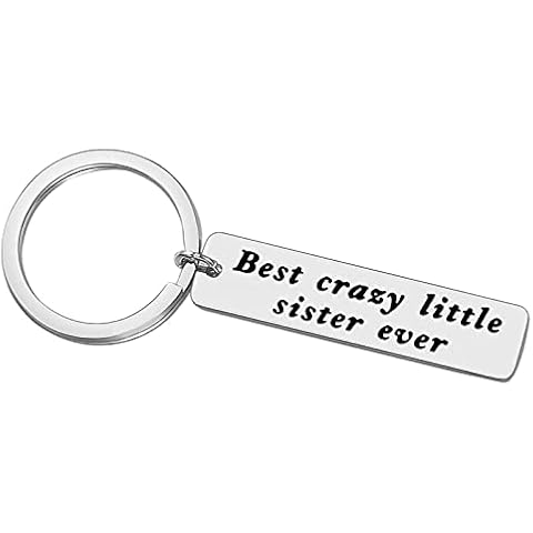 Ximalun Sister Keyring Sister Gifts from Sister Best Crazy Little Sister Ever Keyring Christmas Birthday Gifts for Sister Mothers Day Gifts Little Sister Gifts from Brother Cover
