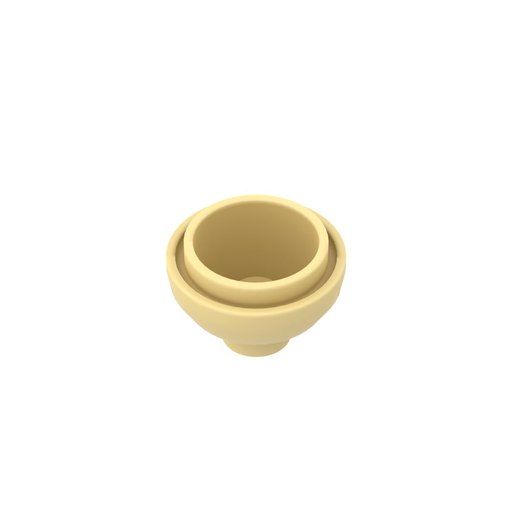 15395 Round Brick Brick Round 2x2 Dome Bottom [Open Stud] 50 Pieces GDS-1224 Compatible with Lego Building Blocks Color:Light yellow — image 1