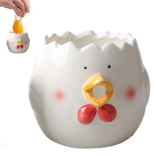 Separador de yema de huevo de cerámica pollito extractor de yemas para hornear 7