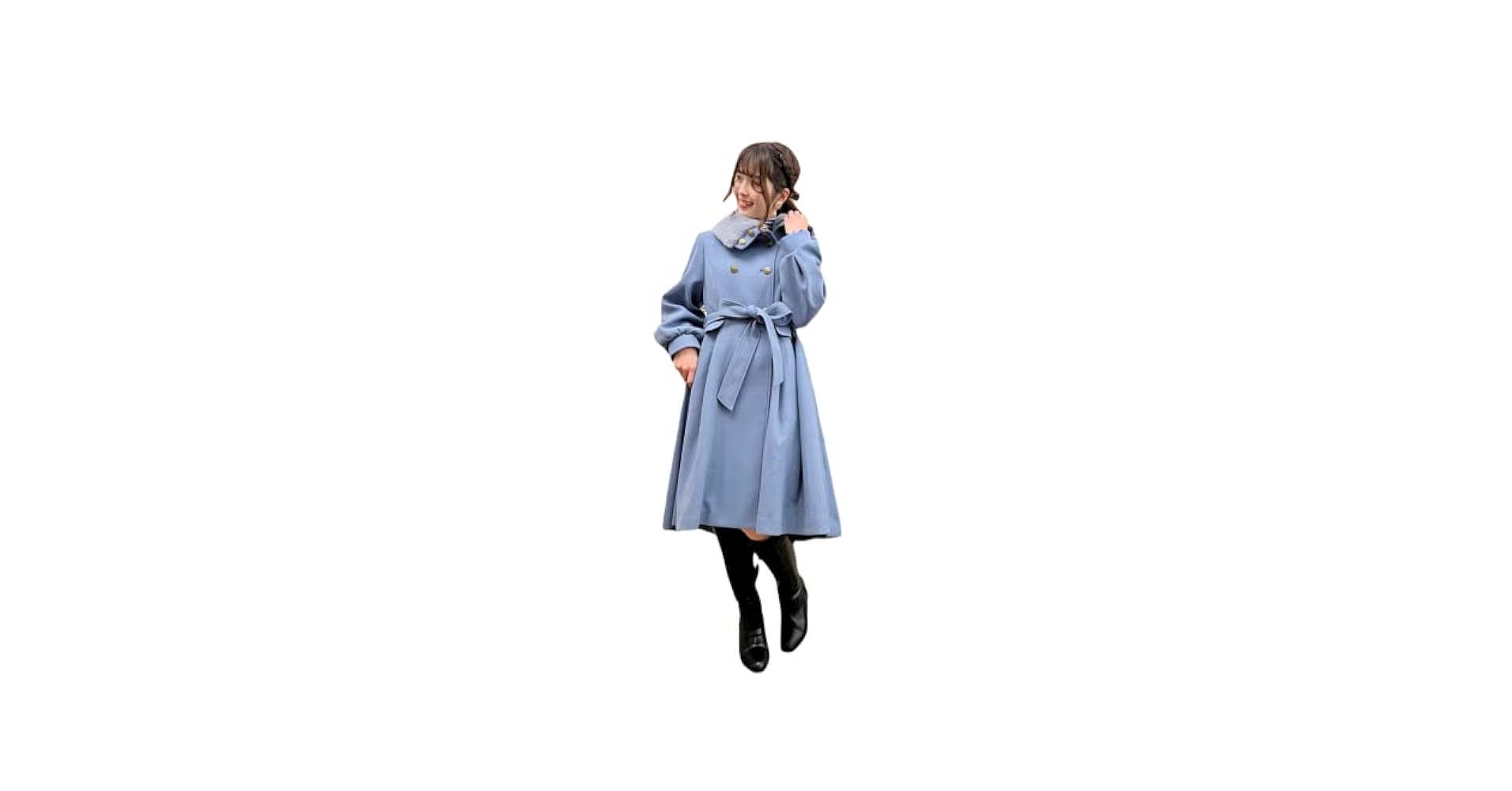 【未使用】axes femme アシメナポレオンロングコート ブルー タグ付き axes femme アシメナポレオンロングコート ブルー タグ付き