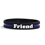 SayitBands Friend Thin Blue Line Silicone Wristband Bracelets Police Officers Patrol Awareness Support