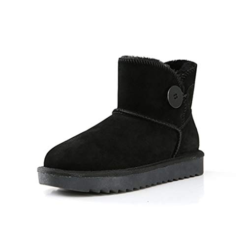 Uni-Wert Botas Mujer Invierno Forradas Calidas Antideslizante Zapatos Botas de Nieve Forradas Piel Redonda Outdoor Boots Otoño Calzado Ligero Botines para Mujer Cover