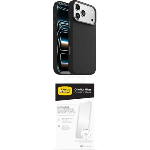 Coque iPhone 17 Pro Max OtterBox MagSafe avec verre de protection écran antichoc noir
