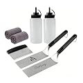 7-Piece All-in-One Blackstone Griddle Accessories Kit, Stainless Steel Flat Top Tools Set with Spatulas, Scraper, Oil Bottles & Towels | Full Set Only, No Separate Single Parts