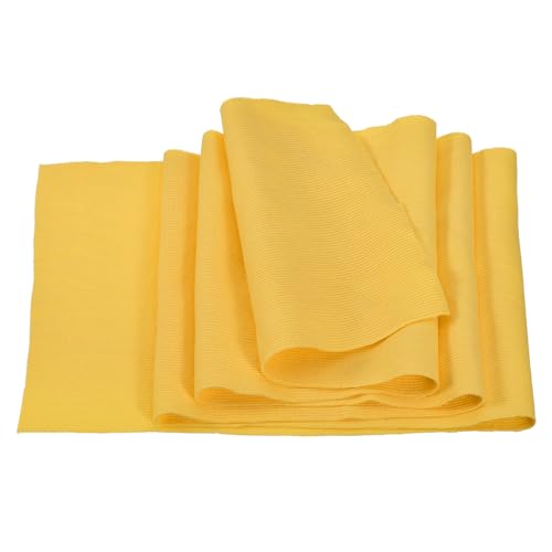 Image of MECCANIXITY 39 inch Elastic Cuffs Ribbed Trims Cotton Fabric Knit Rib Stretch Tape Cuff Sleeve Waistband for Sewing, 6 inch Wide Yellow