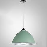 Genérico lámpara de techo, Lámpara de araña color macarrón con cubierta maceta, lámpara colgante oficina moda personalidad, for gimnasio, iluminación parque atracciones E27(Green,35 * 22cm)